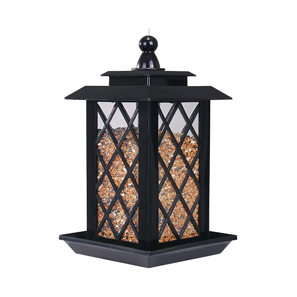 LARGE BLACK LANTERN BIRD FEEDER