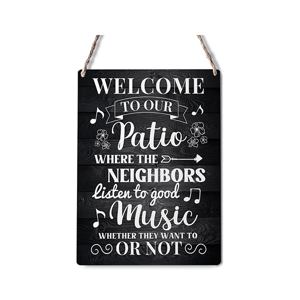 BLACK RUSTIC WOOD PLAQUE WALL SIGN
