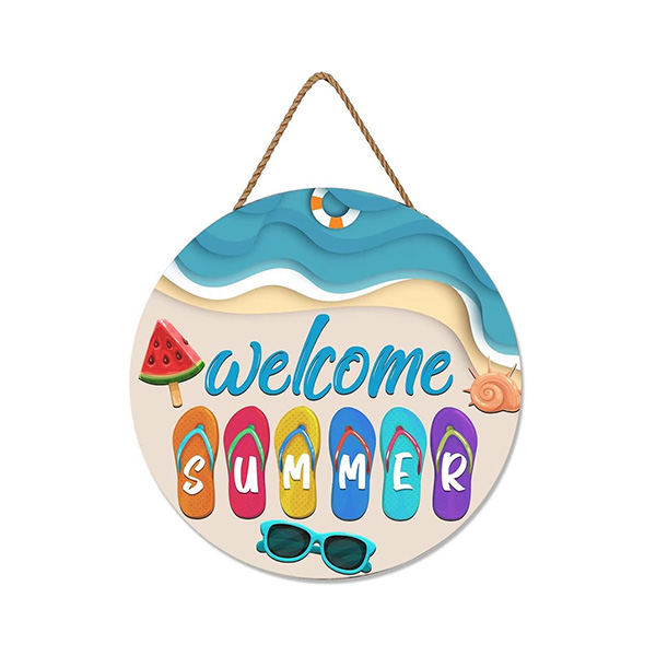 COLORFUL FLIP FLOP HELLO SUMMER SIGN