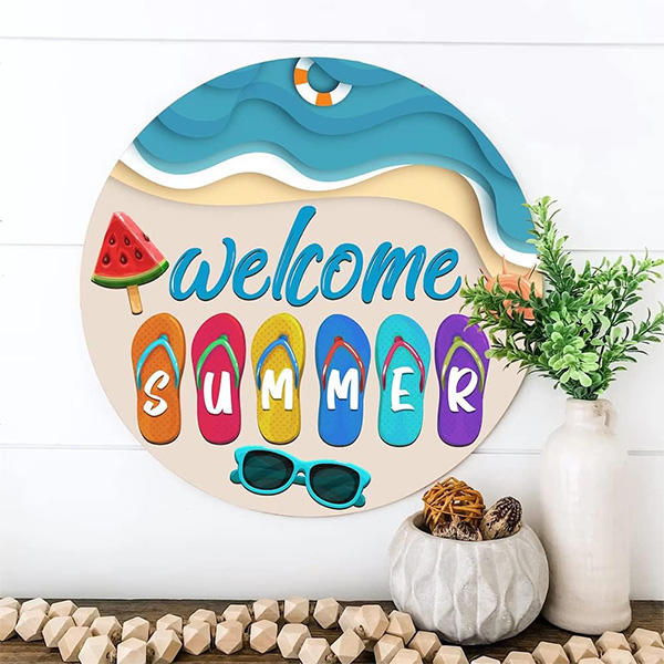 COLORFUL FLIP FLOP HELLO SUMMER SIGN - Image 2