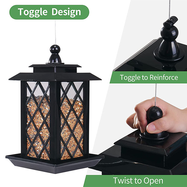 LARGE BLACK LANTERN BIRD FEEDER - Image 3