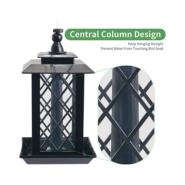 LARGE BLACK LANTERN BIRD FEEDER - Image 4