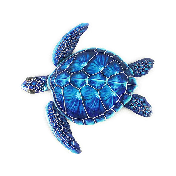 BLUE METAL SEA TURTLE WALL ART - Image 4