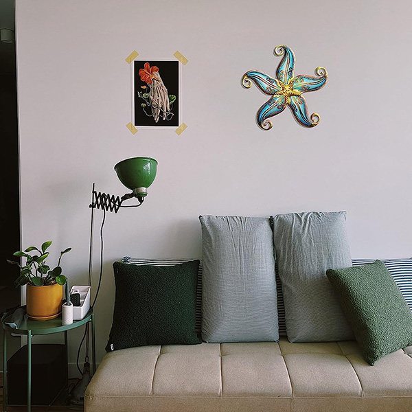 BLUE METAL STARFISH HANDMADE WALL ART - Image 4
