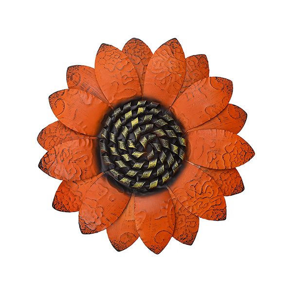 ORANGE SUNFLOWER METAL WALL ART