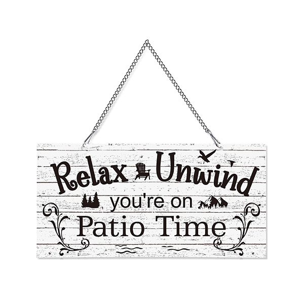 WHITE BASE VINTAGE PATIO PLAQUE SIGN