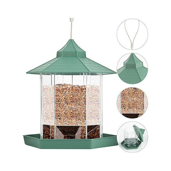 GREEN HEXAGON SHAPED BIRD FEEDER - Image 2