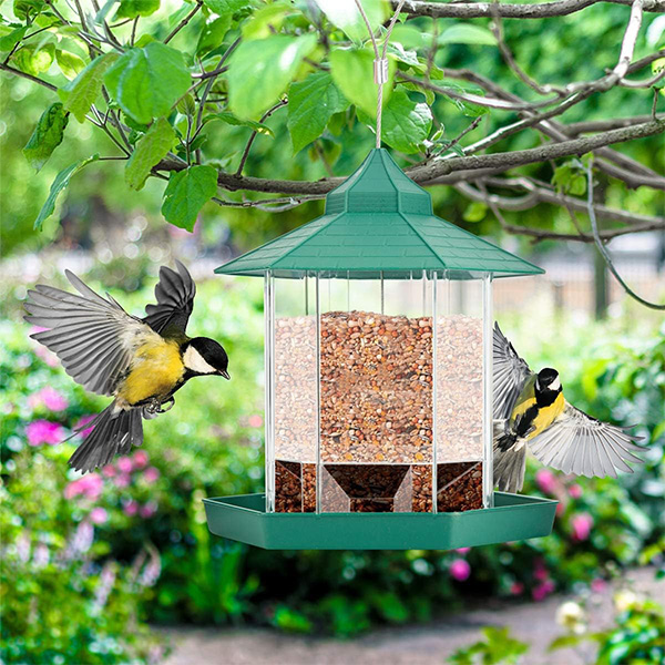 GREEN HEXAGON SHAPED BIRD FEEDER - Image 3