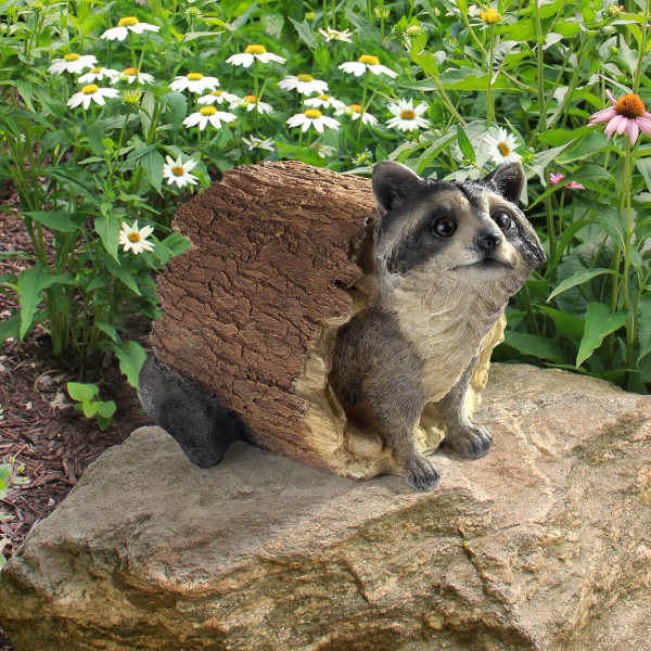 FULL COLOR POLYRESIN RACCOON STATUE - Image 2