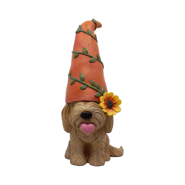 CUTE BROWN DOODLE GARDEN STATUE
