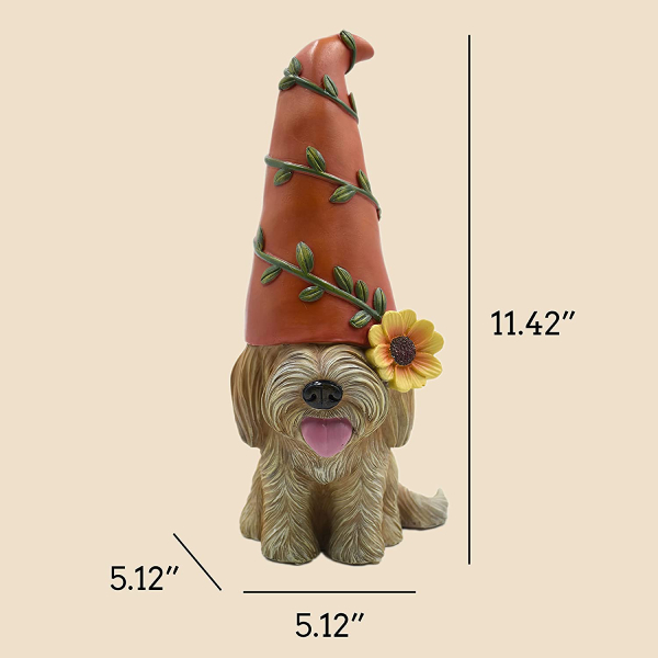 CUTE BROWN DOODLE GARDEN STATUE - Image 4