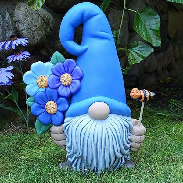 DARK BLUE GNOMES DECORATION STATUE - Image 2