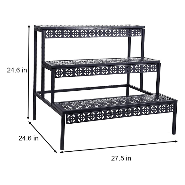 3-TIER STYLE LARGE METAL PLANT STAND - Image 3