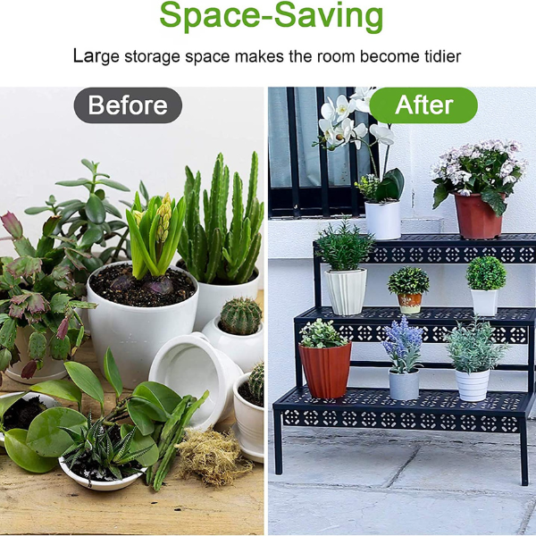 3-TIER STYLE LARGE METAL PLANT STAND - Image 4