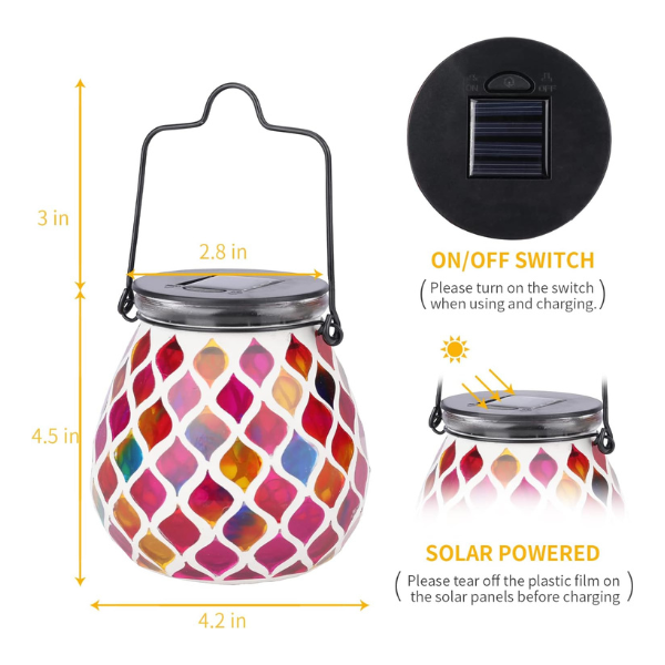 MOSAIC SOLAR OUTDOOR LANTERN - Image 2