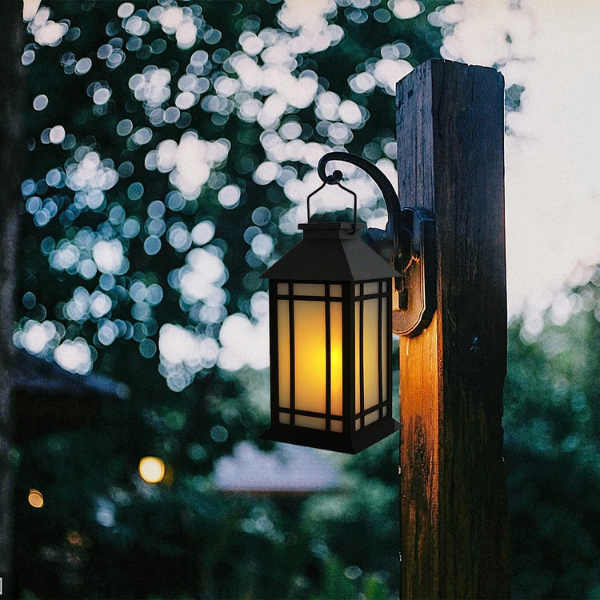 BLACK HANGING SOLAR OUTDOOR LANTERN - Image 3