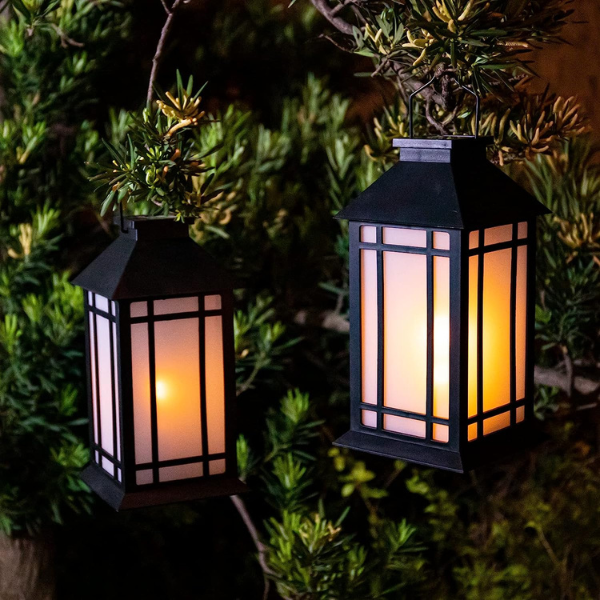 BLACK HANGING SOLAR OUTDOOR LANTERN - Image 4