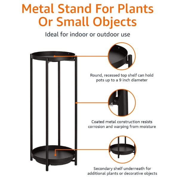 SLIM ROUND METAL PLANT STAND - Image 2
